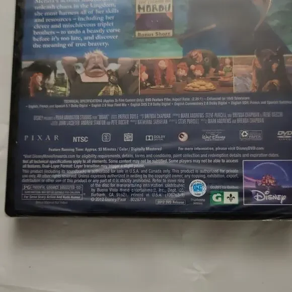 Disney Pixar Brave 2012 New Sealed PG Princess Merida Animated Christmas Gifts - Picture 3 of 3